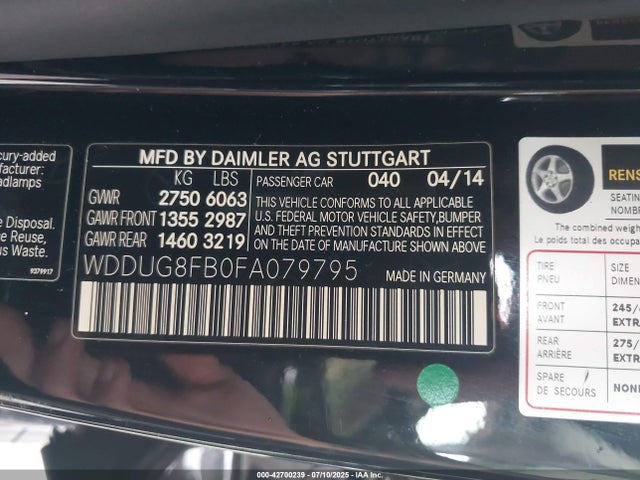 Mercedes-Benz S-Class 2015 WDDUG8FB0FA079795 Image 9