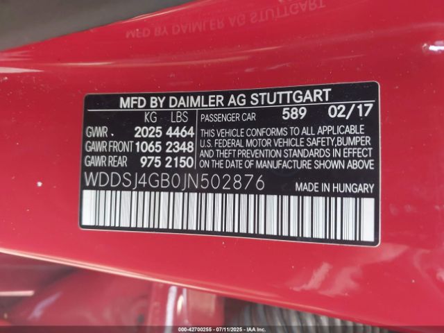 2018 MERCEDES-BENZ CLA 250 WDDSJ4GB0JN502876 Photo 8