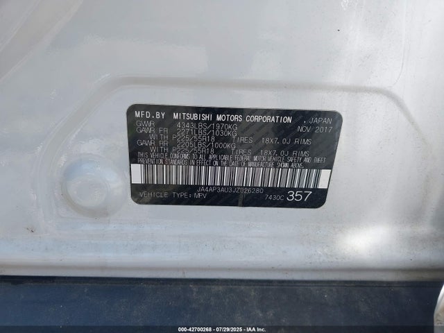 2018 MITSUBISHI OUTLANDER SPORT JA4AP3AU3JZ026280 Photo 8