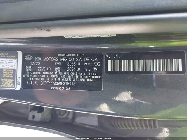 3KPF44AC6ME318913 KIA t-gdi gamma