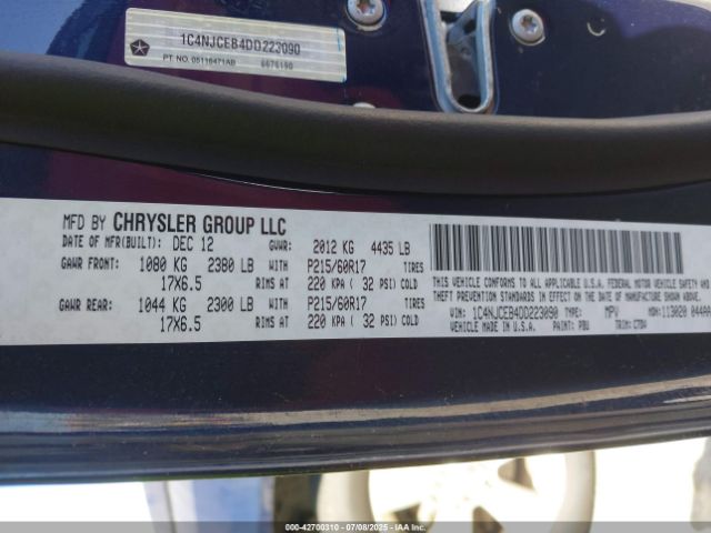 2013 JEEP COMPASS 1C4NJCEB4DD223090 Photo 8