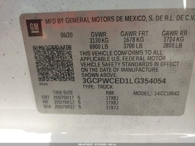 3GCPWCED1LG354054 Chevrolet l84 - di, dfm, alum, gen 5, var 2
