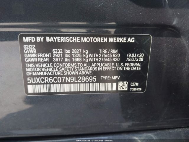 2022 BMW X5 5UXCR6C07N9L28695 Photo 8