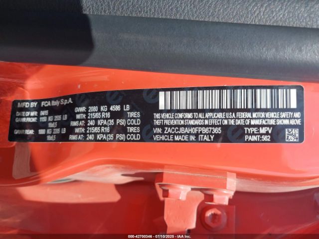 2015 JEEP RENEGADE ZACCJBAH0FPB67365 Photo 8