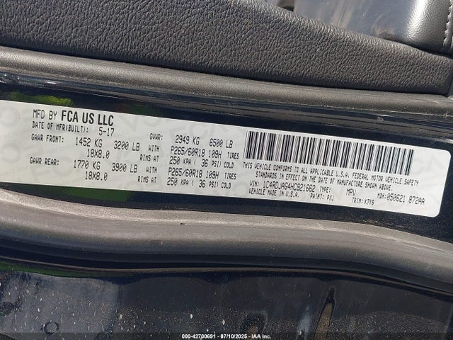 1C4RDJAG4HC921662 Dodge Durango