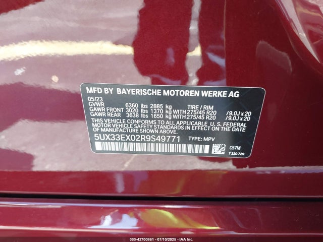 BMW X6 Xdrive40i 2024 5UX33EX02R9S49771 Image 9
