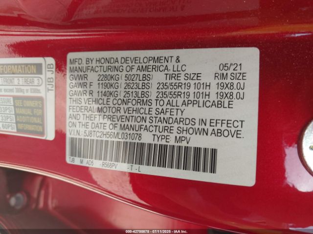 2021 ACURA RDX 5J8TC2H56ML031078 Photo 8