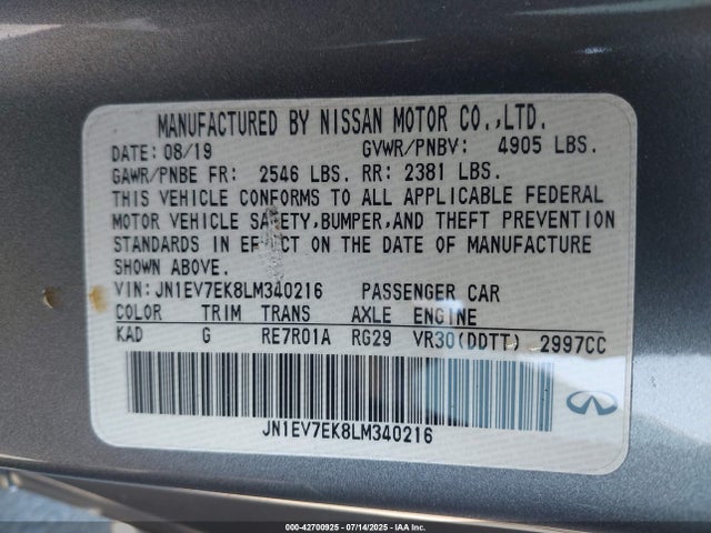 JN1EV7EK8LM340216 Infiniti Q60