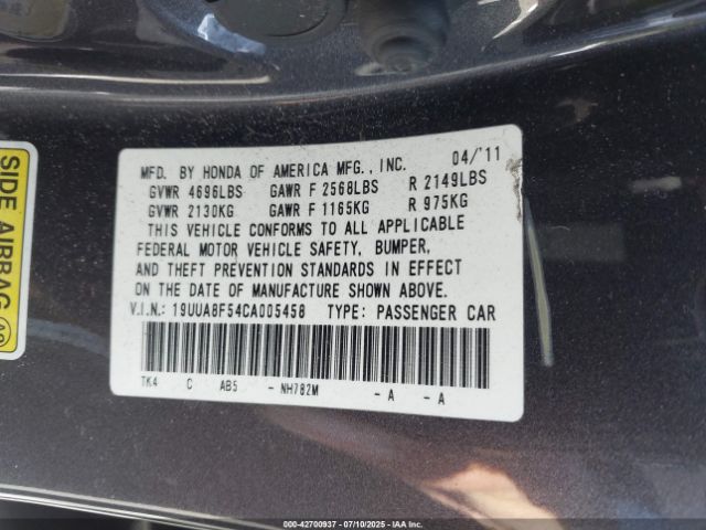 2012 ACURA TL 19UUA8F54CA005458 Photo 8