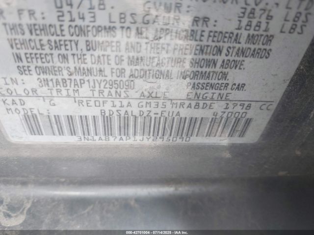 2018 NISSAN SENTRA 3N1AB7AP1JY295090 Photo 8