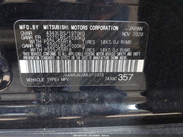 2021 MITSUBISHI OUTLANDER SPORT JA4ARUAU0MU010328 Photo 8