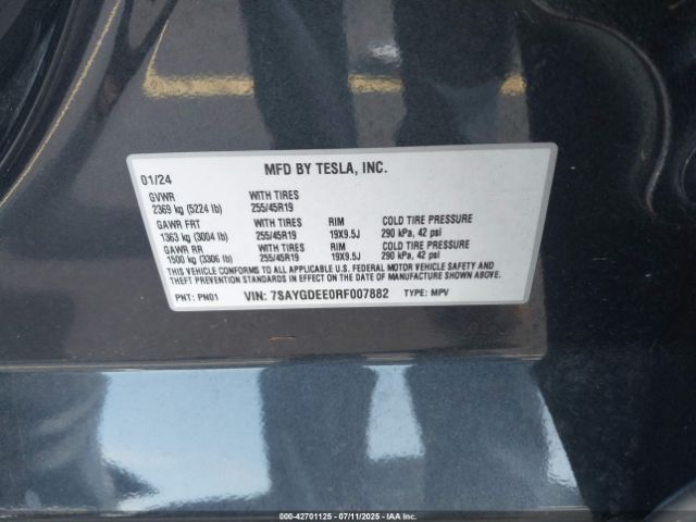 2024 TESLA MODEL Y 7SAYGDEE0RF007882 Photo 8
