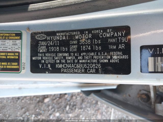 2011 HYUNDAI ACCENT KMHCN4AC6BU620826 Photo 8