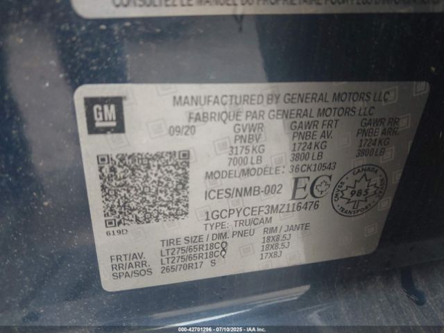 2021 CHEVROLET SILVERADO 1500 1GCPYCEF3MZ116476 Photo 8