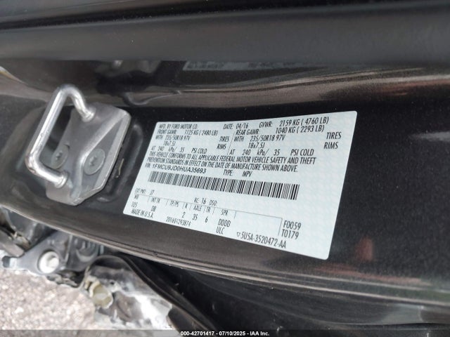 1FMCU9JD0HUA35693 Ford gtdi sigma w/premium fuel