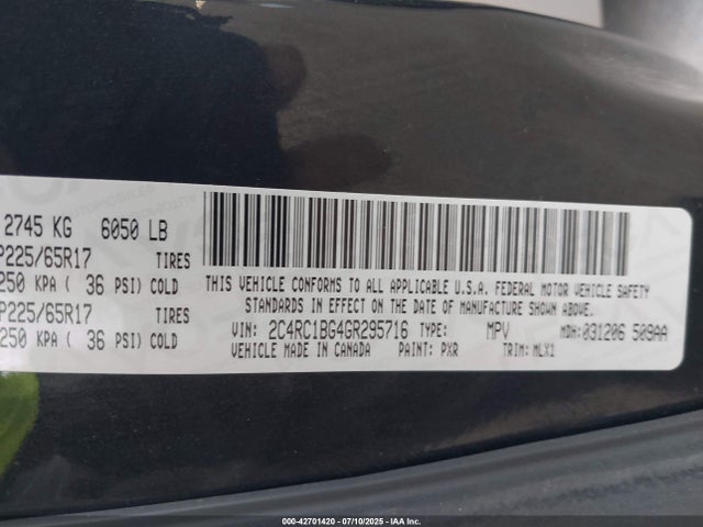 2C4RC1BG4GR295716 Chrysler Town and Country