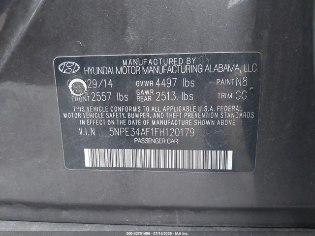5NPE34AF1FH120179 Hyundai dohc gdi theta-ii