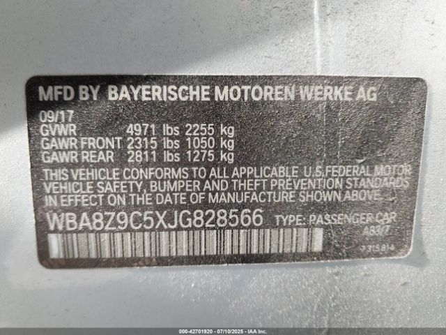 2018 BMW 330I GRAN TURISMO WBA8Z9C5XJG828566 Photo 8