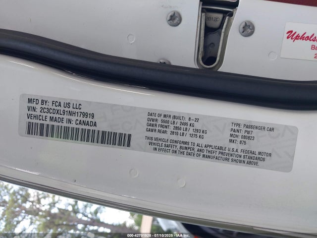 Dodge 2022 2022 2C3CDXL91NH179919 Image 9