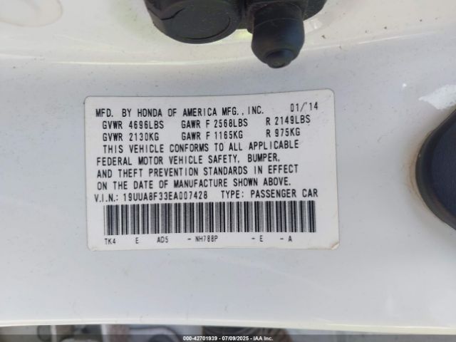 2014 ACURA TL 19UUA8F33EA007428 Photo 8