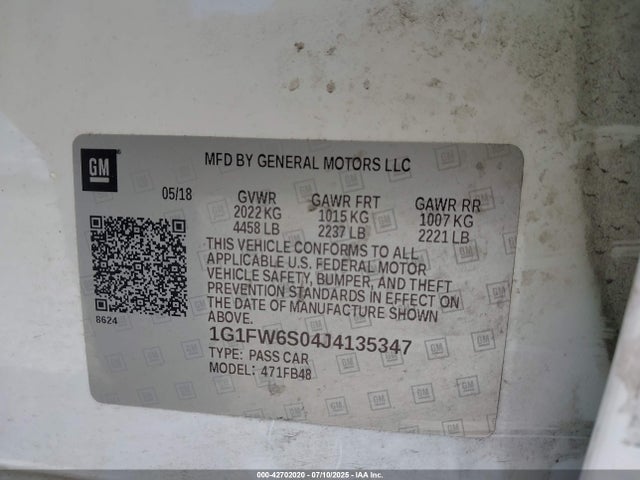 1G1FW6S04J4135347 Chevrolet BOLT EV