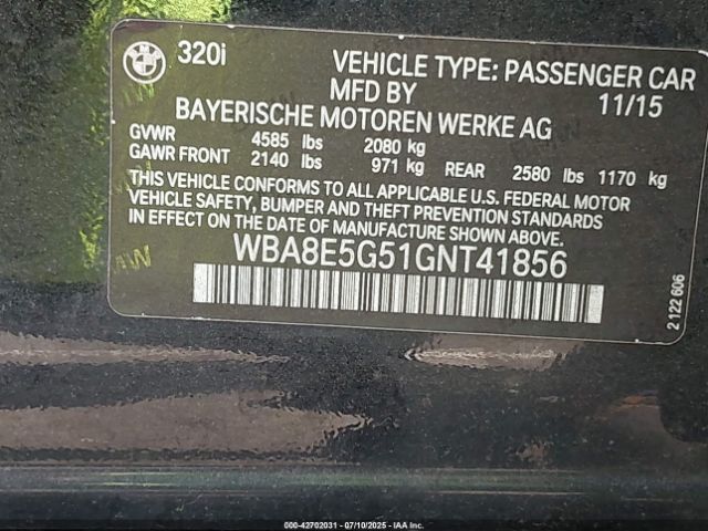 2016 BMW 320I WBA8E5G51GNT41856 Photo 8
