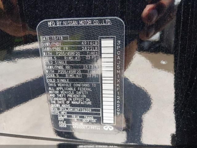 2019 INFINITI QX50 3PCAJ5M1XKF126209 Photo 8