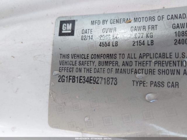 2014 CHEVROLET CAMARO 2G1FB1E34E9271873 Photo 8