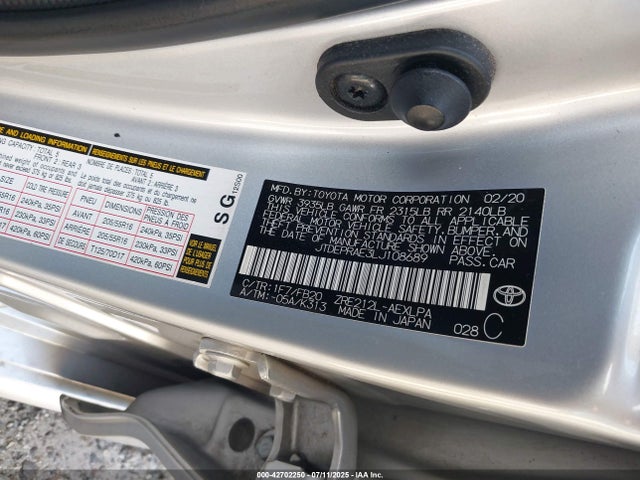JTDEPRAE3LJ108689 Toyota 2zr-fae