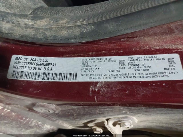 RAM 1500 2021 1C6RRFFG6MN605841 Image 9