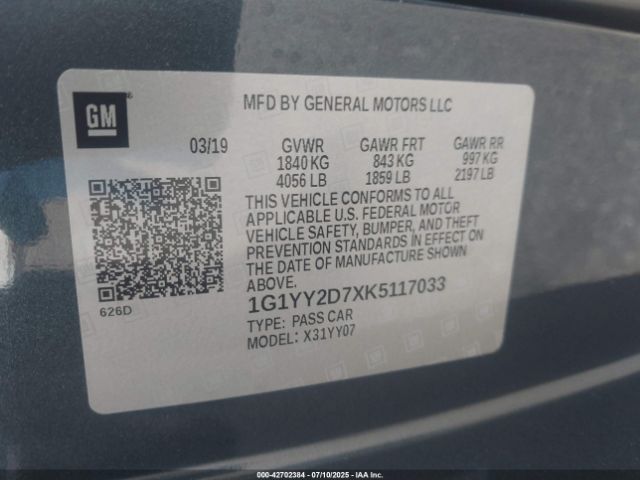 2019 CHEVROLET CORVETTE 1G1YY2D7XK5117033 Photo 8