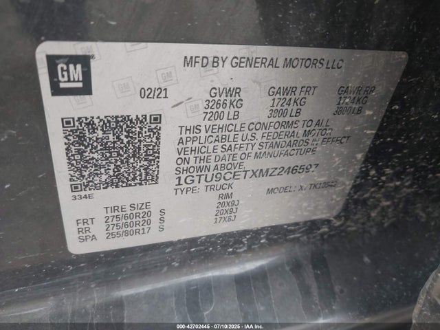 GMC lm2 2021 1GTU9CETXMZ246597 Image 9