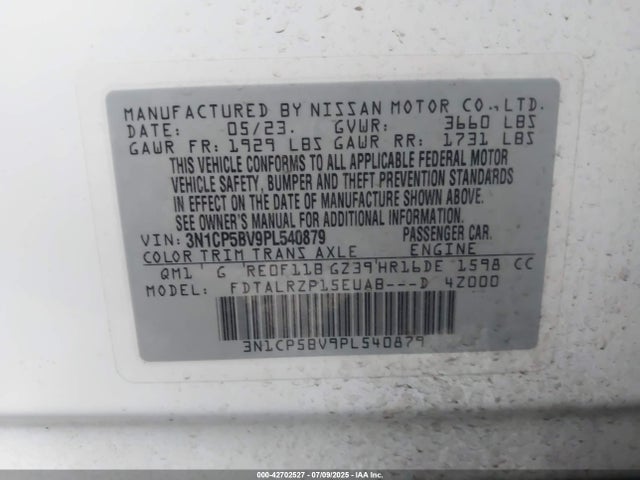 Nissan 2023 2023 3N1CP5BV9PL540879 Image 9