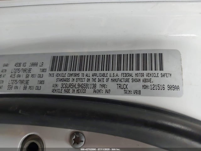 3C6UR5HL9HG591138 RAM 2500