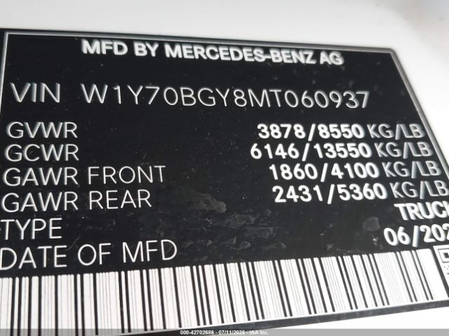 2021 MERCEDES-BENZ SPRINTER 1500 W1Y70BGY8MT060937 Photo 8