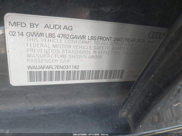 2014 AUDI A4 WAUAFAFL7EN031182 Photo 8
