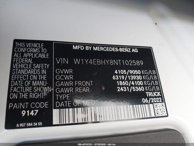 W1Y4EBHY8NT102589 Mercedes-Benz om642