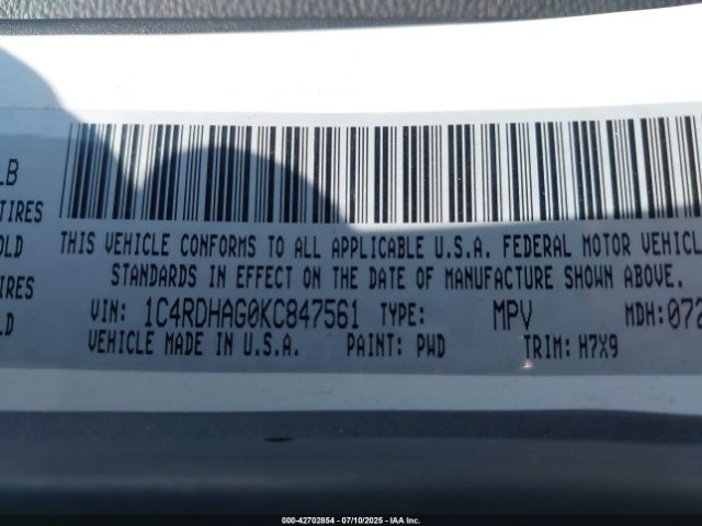 2019 DODGE DURANGO 1C4RDHAG0KC847561 Photo 8