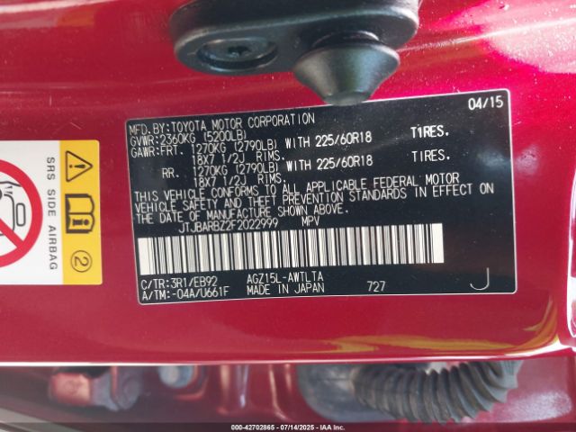 2015 LEXUS NX 200T JTJBARBZ2F2022999 Photo 8