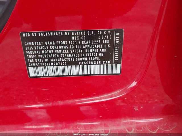 Volkswagen 2014 2014 3VW4T7AJ7EM207107 Image 9