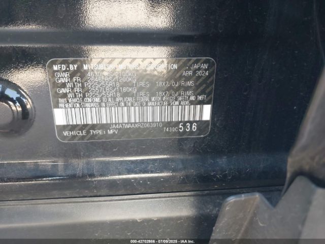2024 MITSUBISHI ECLIPSE CROSS JA4ATWAAXRZ063910 Photo 8