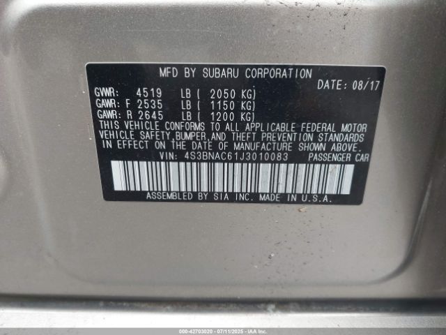 2018 SUBARU LEGACY 4S3BNAC61J3010083 Photo 8