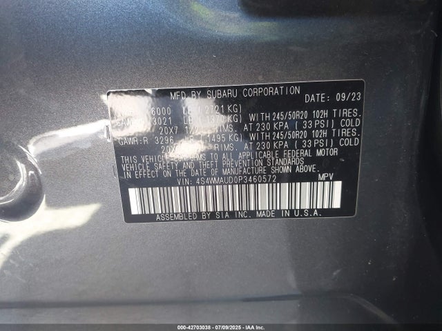 4S4WMAUD0P3460572 Subaru 2023
