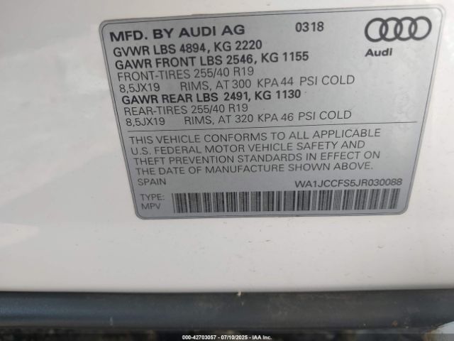 2018 AUDI Q3 WA1JCCFS5JR030088 Photo 8