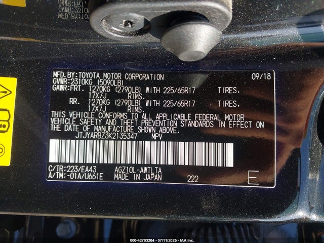 JTJYARBZ3K2135347 Lexus 8ar-fts