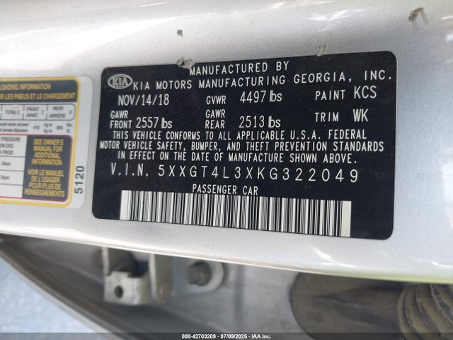 5XXGT4L3XKG322049 KIA gdi