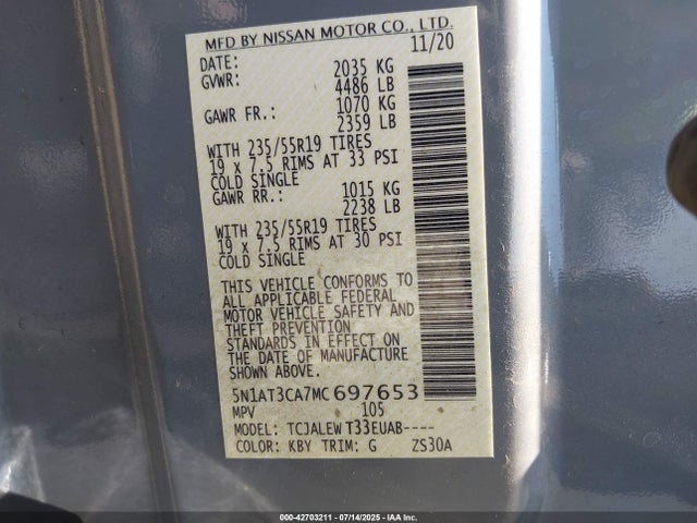 Nissan Rogue 2021 5N1AT3CA7MC697653 Image 9