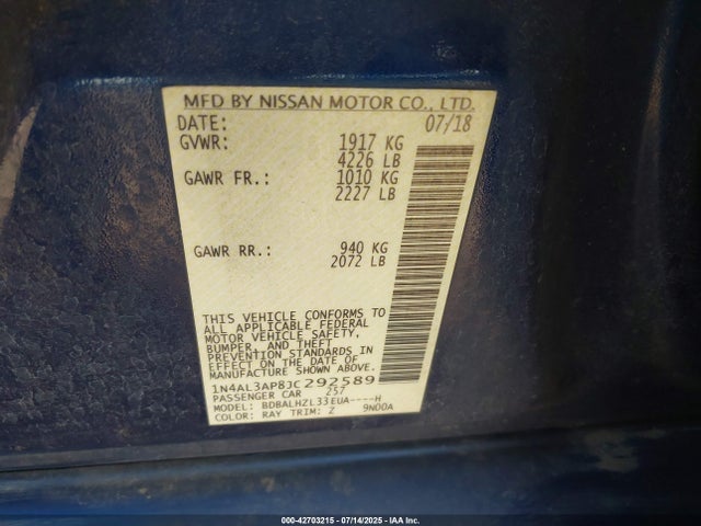 1N4AL3AP8JC292589 Nissan Altima