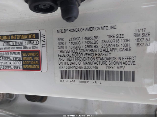 5J6RW2H87JL000745 Honda l15be
