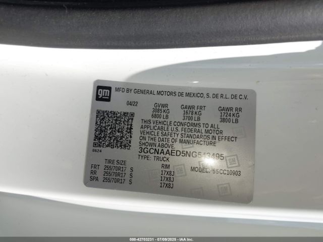 2022 CHEVROLET SILVERADO 1500 3GCNAAED5NG543495 Photo 8